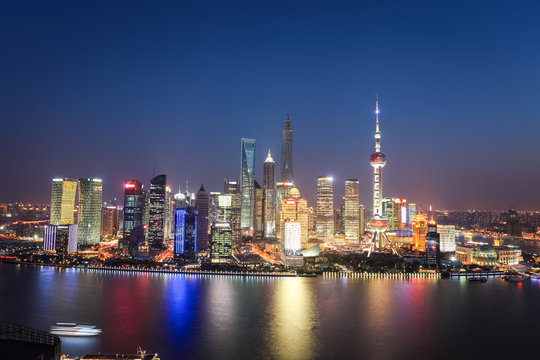 shanghai lujiazui night view
