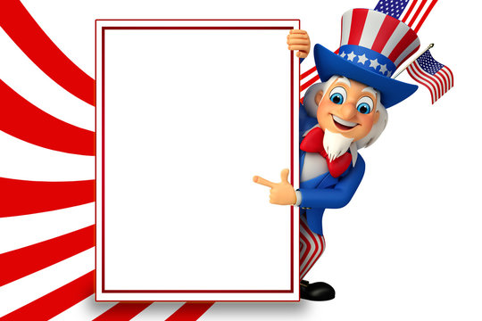Uncle Sam with sign