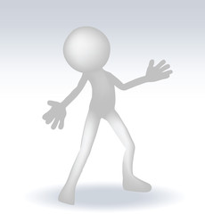 3d man standing hands open