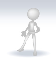 3d man standing hands open