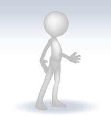 3d man standing hands open