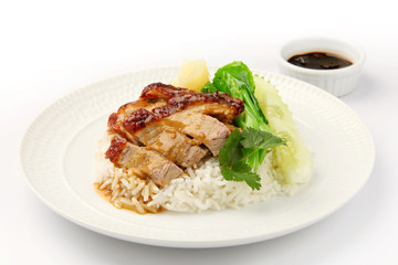 BBQ duck over steamed rice