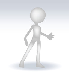 3d man standing hands open