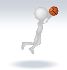 Fototapeta premium 3d human basketball player