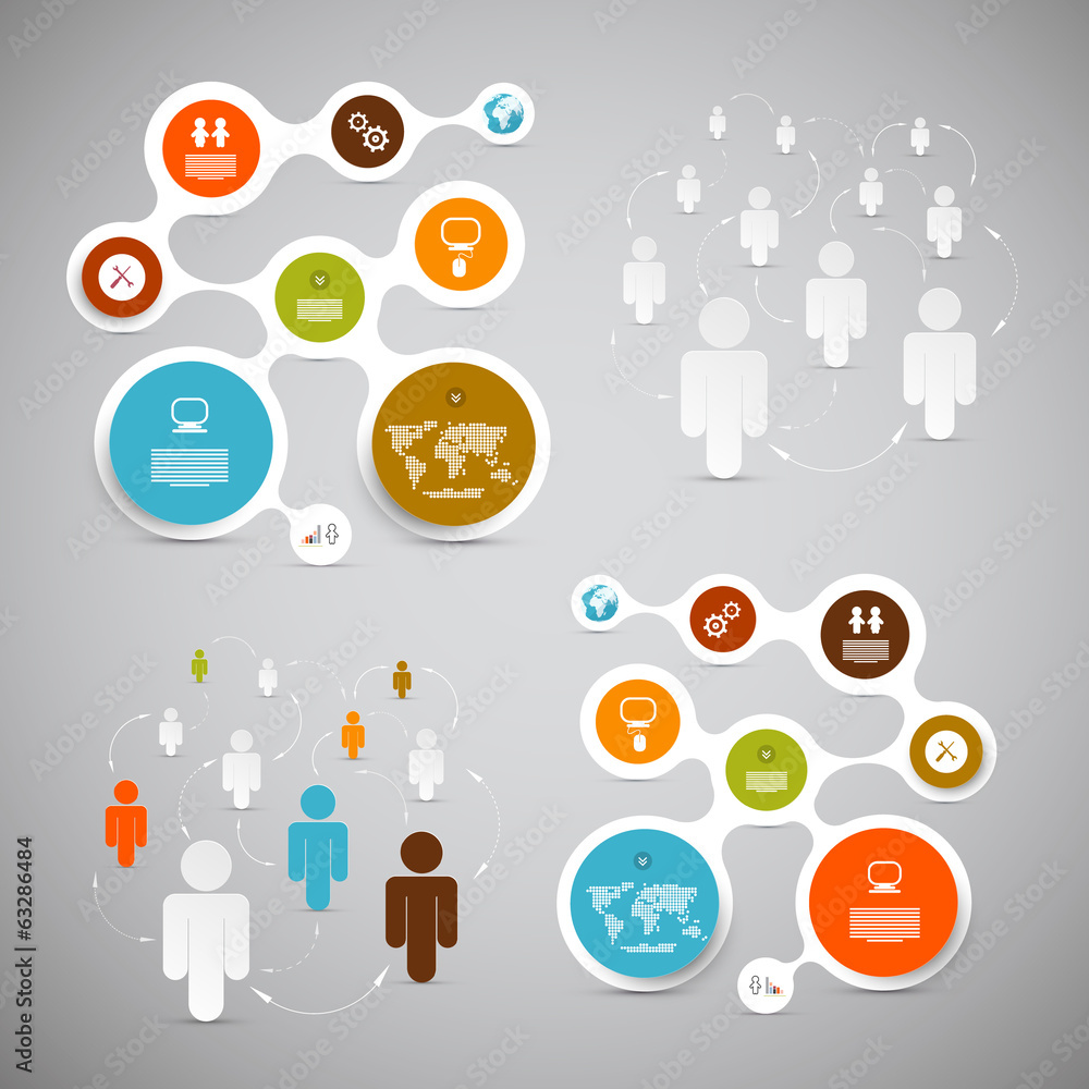 Poster web template - circle paper vector infographic layout