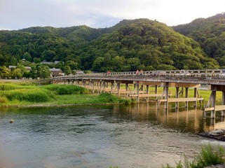 Fototapeta premium Togetsukyo bridge summer time at Kyoto. Japan