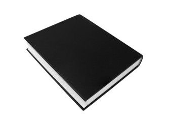 Black book with blank cover isolated on white