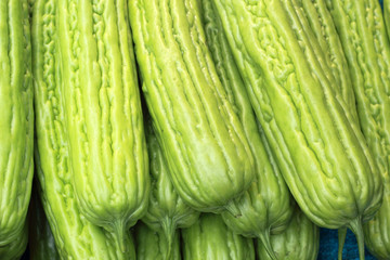 Gourd, fresh vegetables on the market.