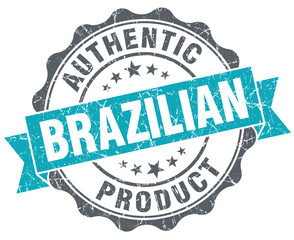 Obraz premium Brazilian product blue grunge retro style isolated seal