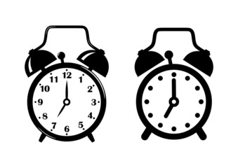 Alarm clock on white background