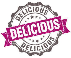 Fototapeta premium Delicious violet grunge retro style isolated seal