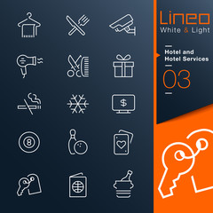 Lineo White & Light - Hotel and Hotel Services outline icons