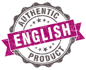 English product violet grunge retro style isolated seal