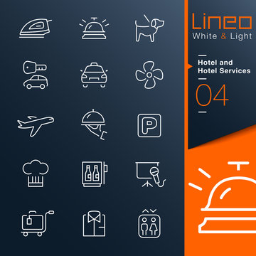 Lineo White & Light - Hotel and Hotel Services outline icons