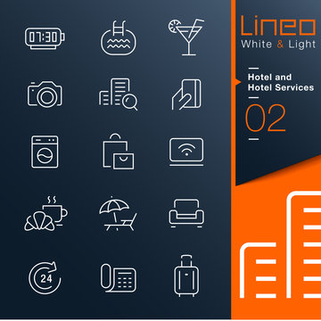 Lineo White & Light - Hotel and Hotel Services outline icons