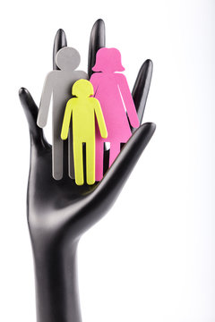 Family in Palm Concept - Stock Image