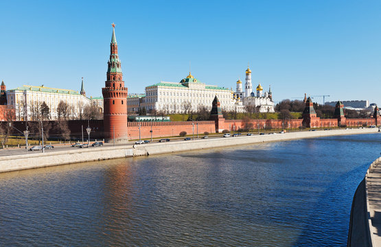 Kremlin, embankments, Moskva river in Moscow
