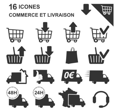 ic&ocirc;nes commerce et livraison