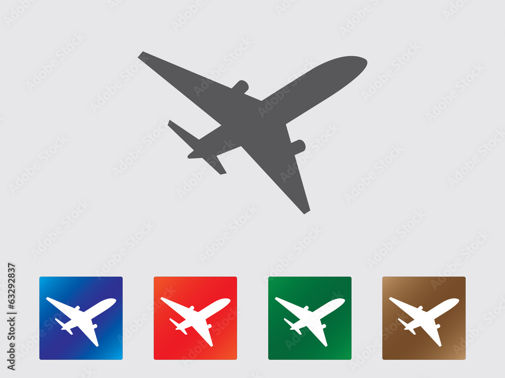 Wall mural Airplane icon collection