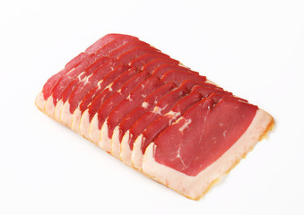 Smoked duck breast slices