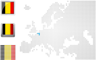 Fototapeta na wymiar Belgium on map of Europe