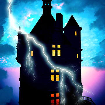 Haunted House With Lightning