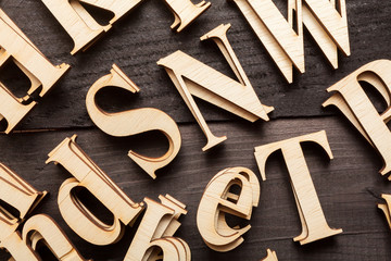 Random Wooden Letterpress Alphabet