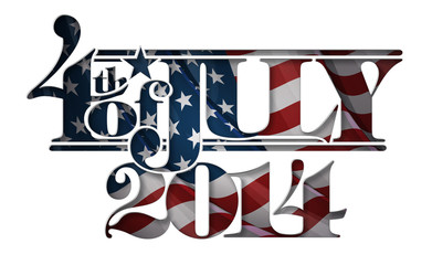 Forth of July 2014 Lettering Cut-Out
