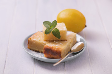 Sliced lemon cake