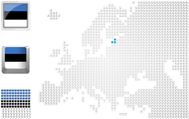 Fototapeta premium Estonia on map of Europe