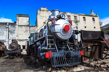 Fototapeta na wymiar Shiny steam engine