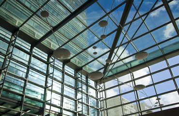 LONDON, UK - CANARY WHARF, MARCH 22, 2014  Modern glass building