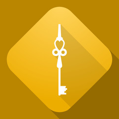 Vector icon of Key with a long shadow