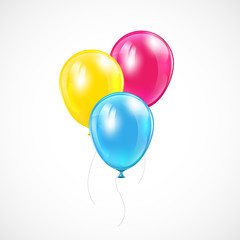 Three colored balloons