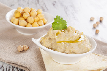 Chickpeas and hummus.
