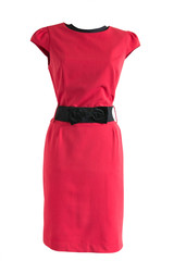 red dress with black belt on a mannequin