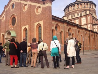turiasti a Santa Maria delle Grazie - Milano