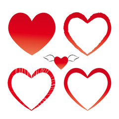 Rote Herzen - Herz mit Flügel