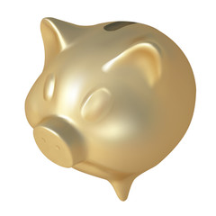 Golden piggy bank.Vector illustration