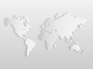 Fototapeta na wymiar Paper World Map Illustration