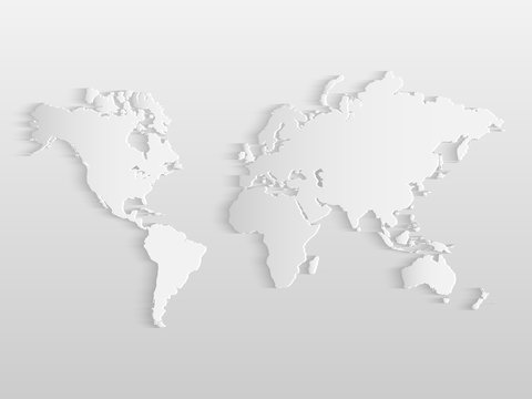 Fototapeta Paper World Map Illustration