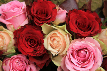 Wedding flowers in pink and red