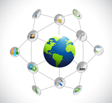 globe network communication concept illustration