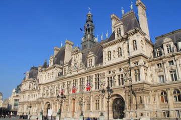 Fototapeta na wymiar Hotel de ville de Paris