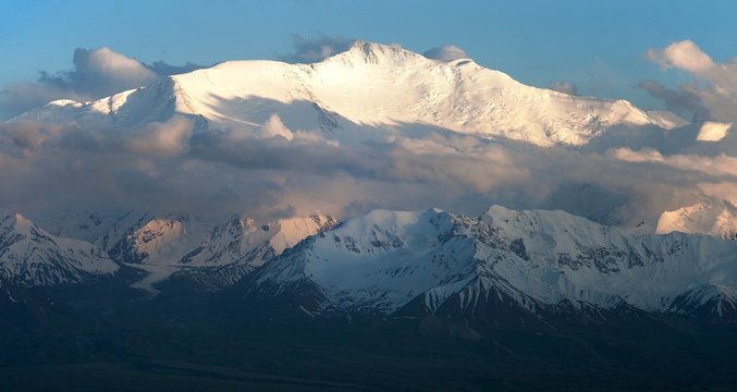 Evening view of Lenin Peak - Kyrgyzstan