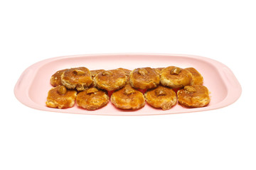 Cookie and cashew nut isolated with white background