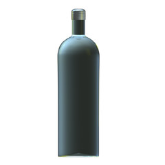 Glass of bottle with silver cap