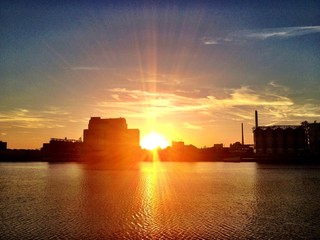sunset in mannheim, germany