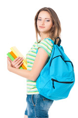 Girl with backpack