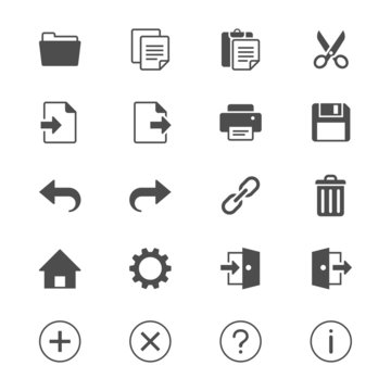 Application toolbar flat icons